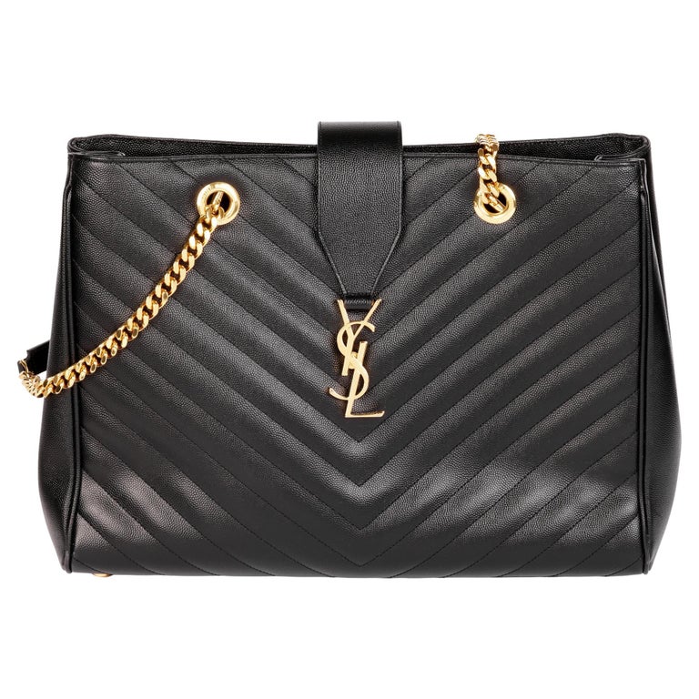 Ysl Caviar Leather Meaning SAINT LAURENT Black Chevron Quilted
