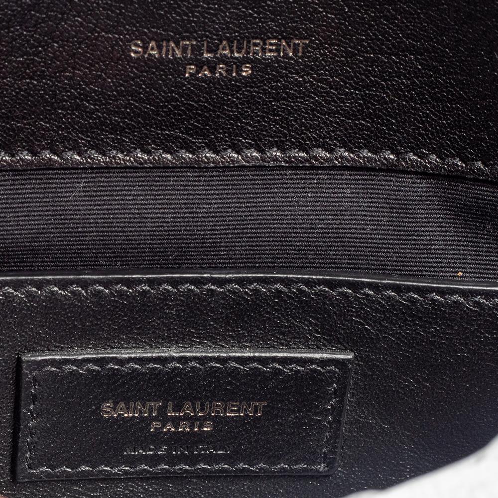 Saint Laurent Schwarz Chevron gesteppt Leder Medium College Top Handle Tasche 4