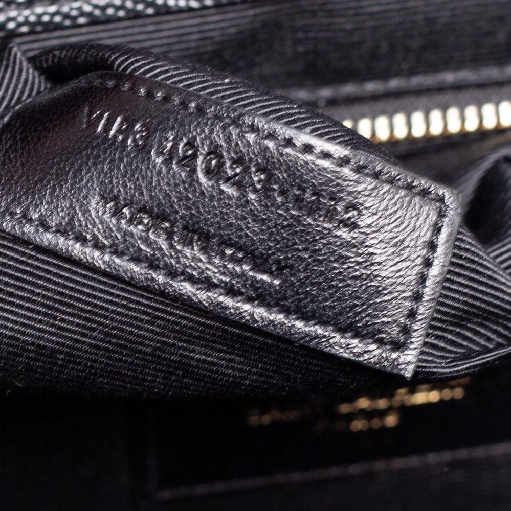Saint Laurent Black Chevron Quilted Leather Monogram Envelope Shoulder Bag 8