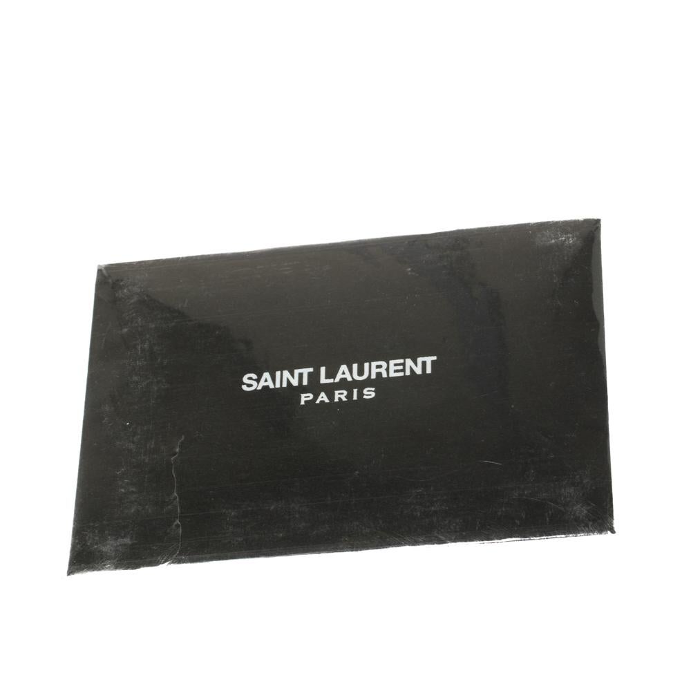Saint Laurent Black Chevron Quilted Leather Monogram Envelope Shoulder Bag 1
