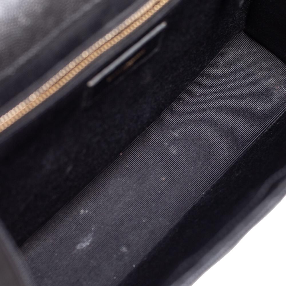 Saint Laurent Black Chevron Quilted Leather Monogram Envelope Shoulder Bag 4