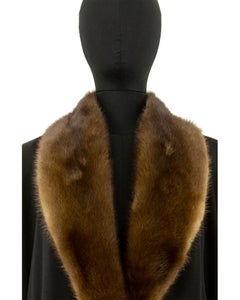 Saint Laurent Black Coat with Brown Fur Trim