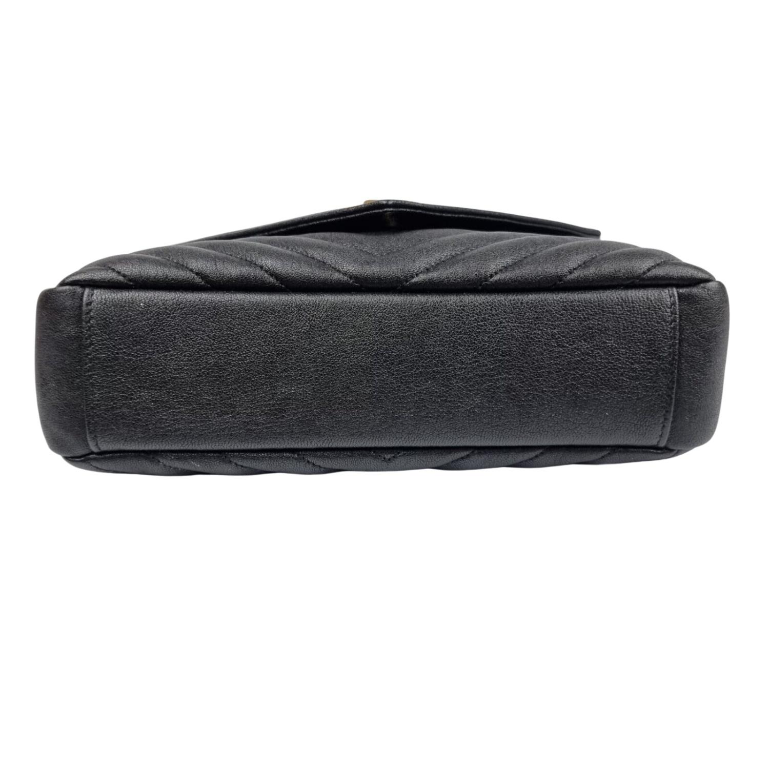 Saint Laurent Black College Quilted Satchel Bag Small For Sale 1