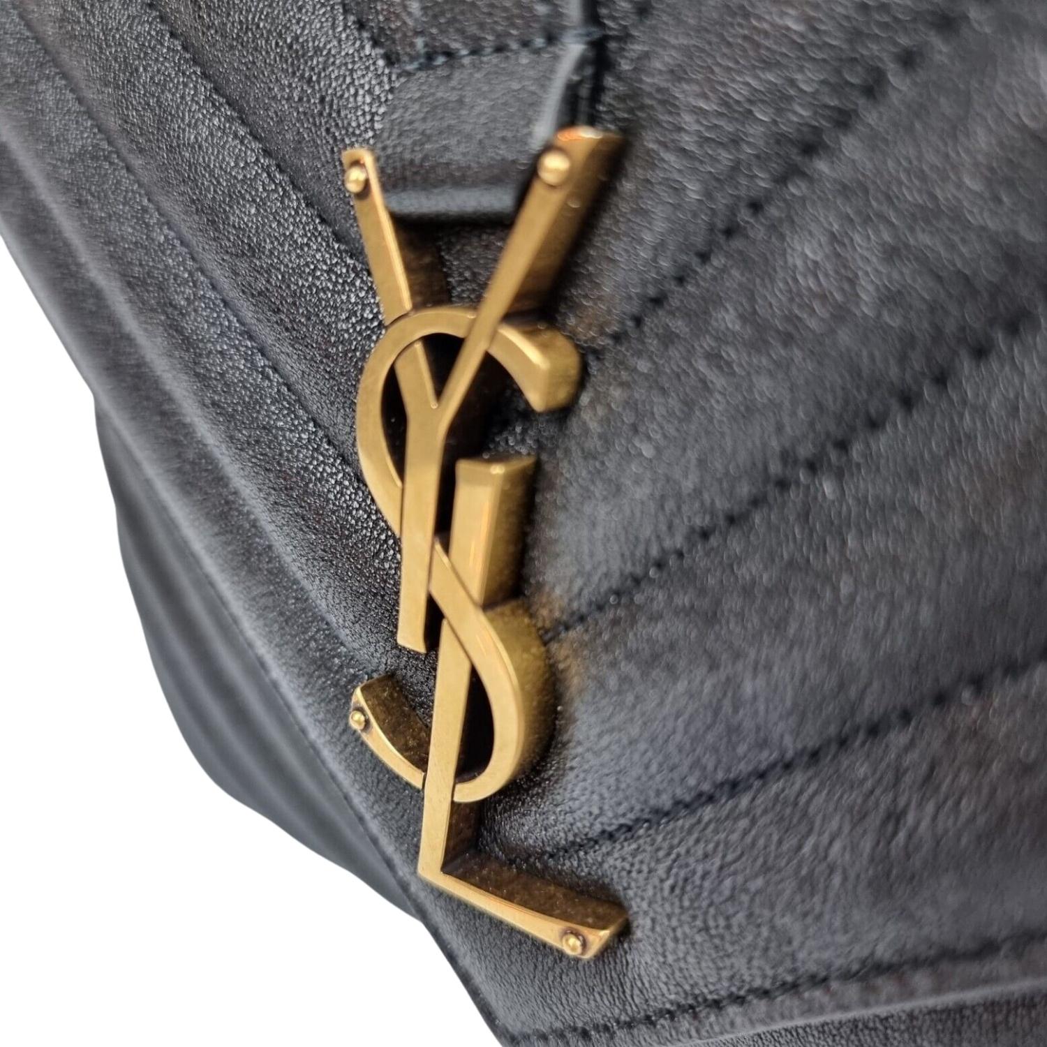 Saint Laurent Black College Quilted Satchel Bag Small For Sale 2