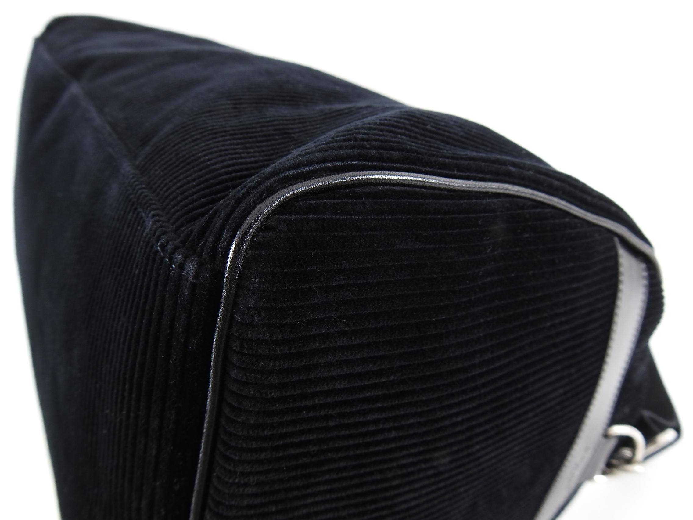 Saint Laurent Black Corduroy Andy Duffle Weekender Bag For Sale 1