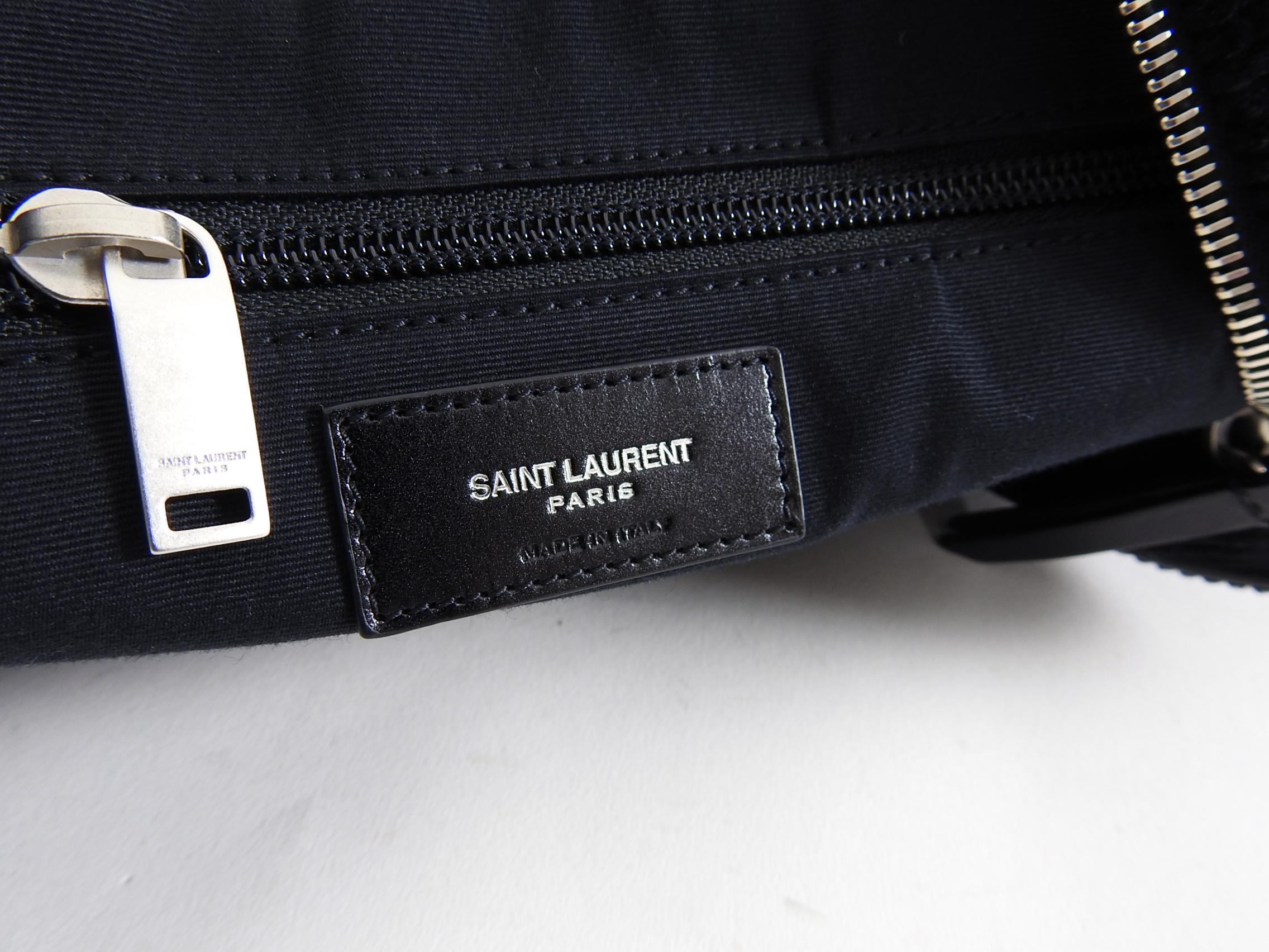 Saint Laurent Black Corduroy Andy Duffle Weekender Bag For Sale 2