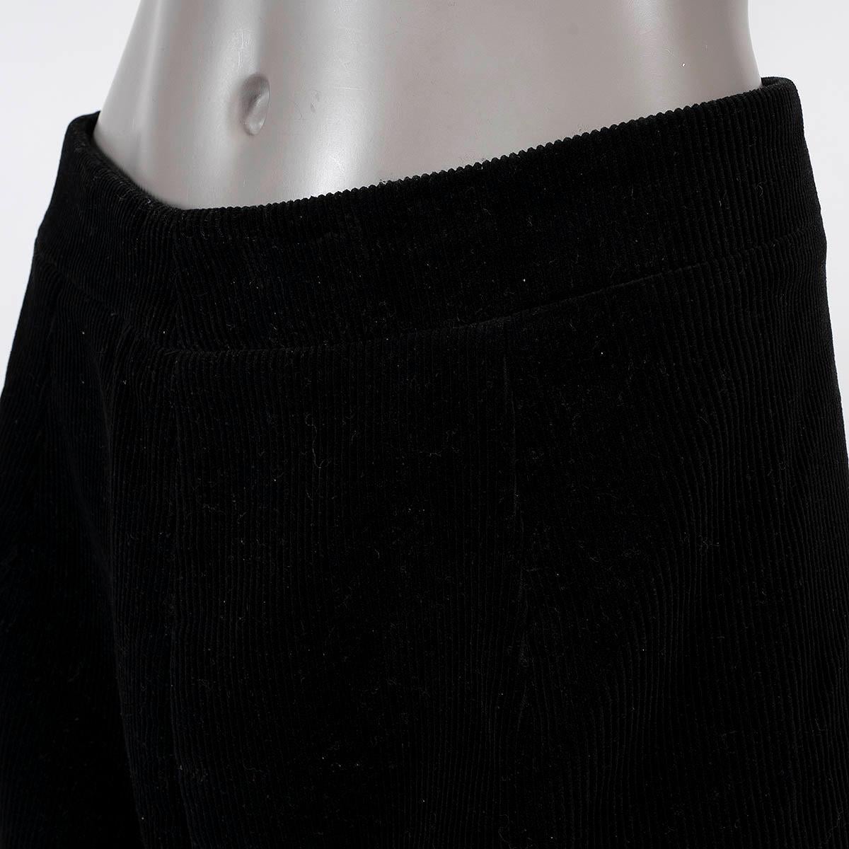Women's SAINT LAURENT black cotton 2018 STUDDED CORDUROY MINI Skirt 42 L For Sale