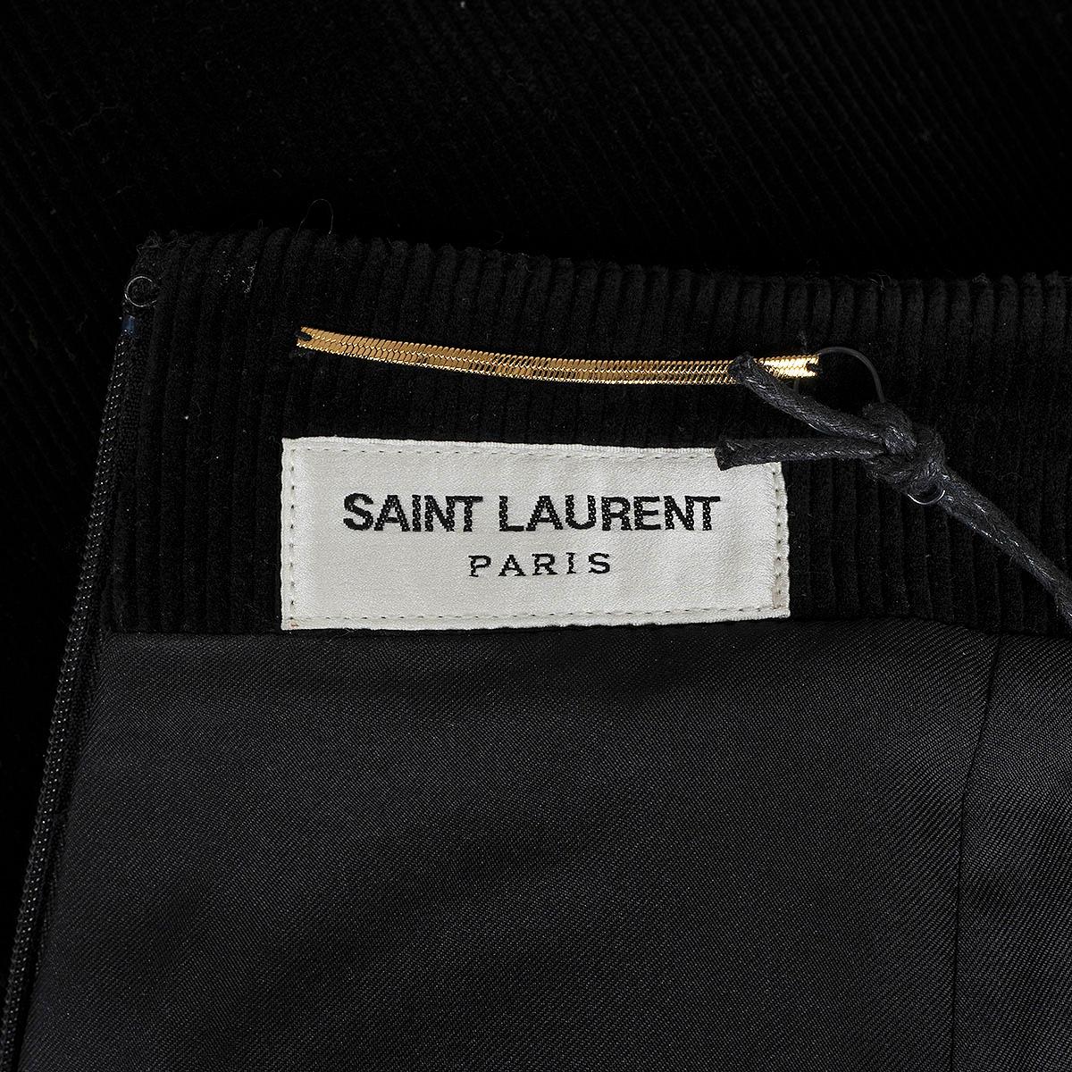 SAINT LAURENT black cotton 2018 STUDDED CORDUROY MINI Skirt 42 L For Sale 3