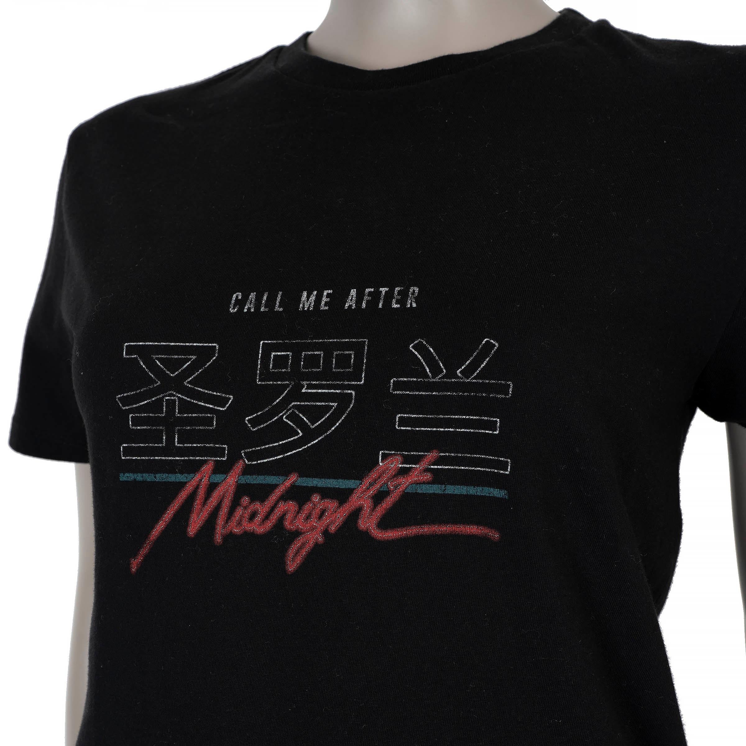 SAINT LAURENT noir coton 2019 CALL ME AFTER MIDNIGHT T-SHIRT Shirt XS Pour femmes en vente