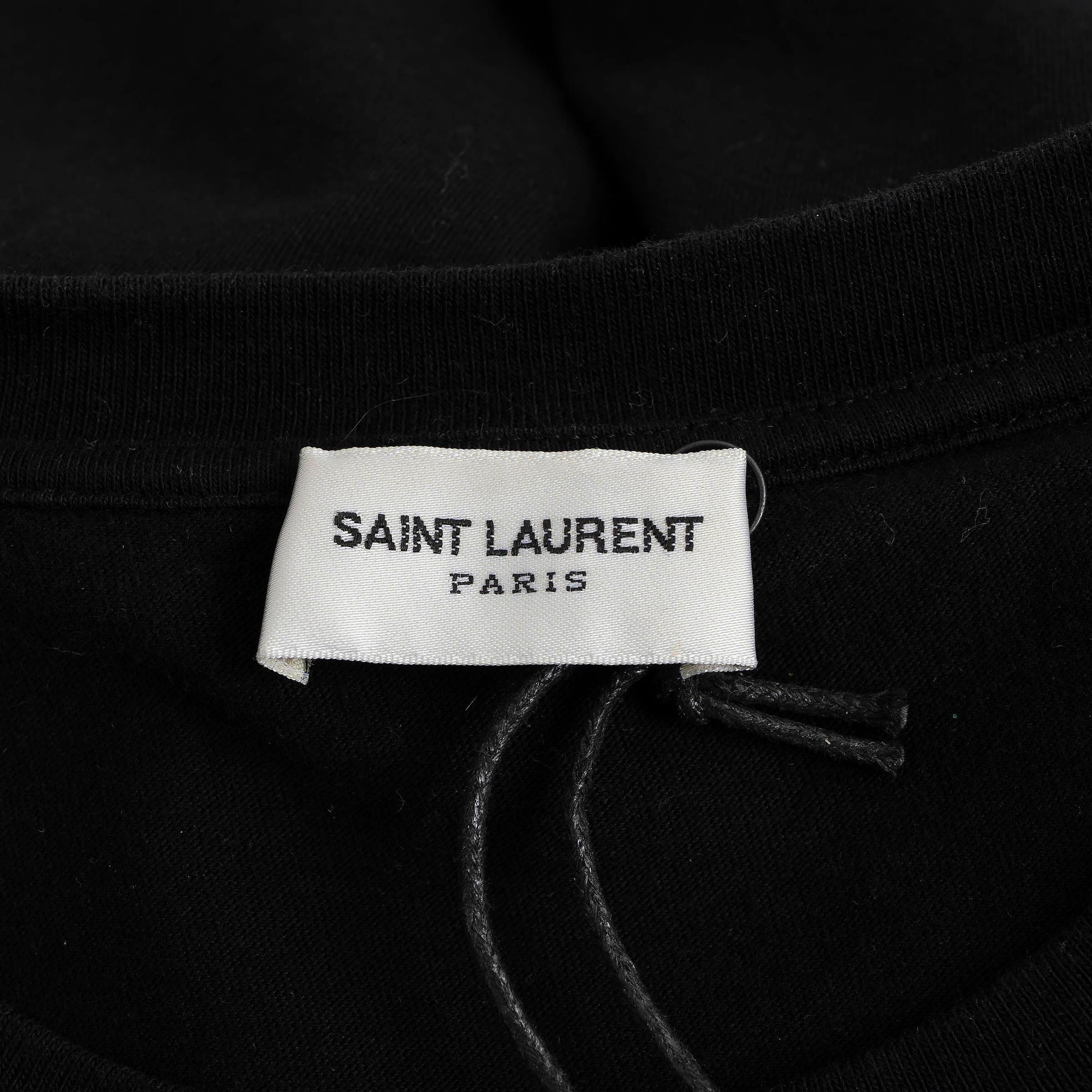 SAINT LAURENT noir coton 2019 CALL ME AFTER MIDNIGHT T-SHIRT Shirt XS en vente 1