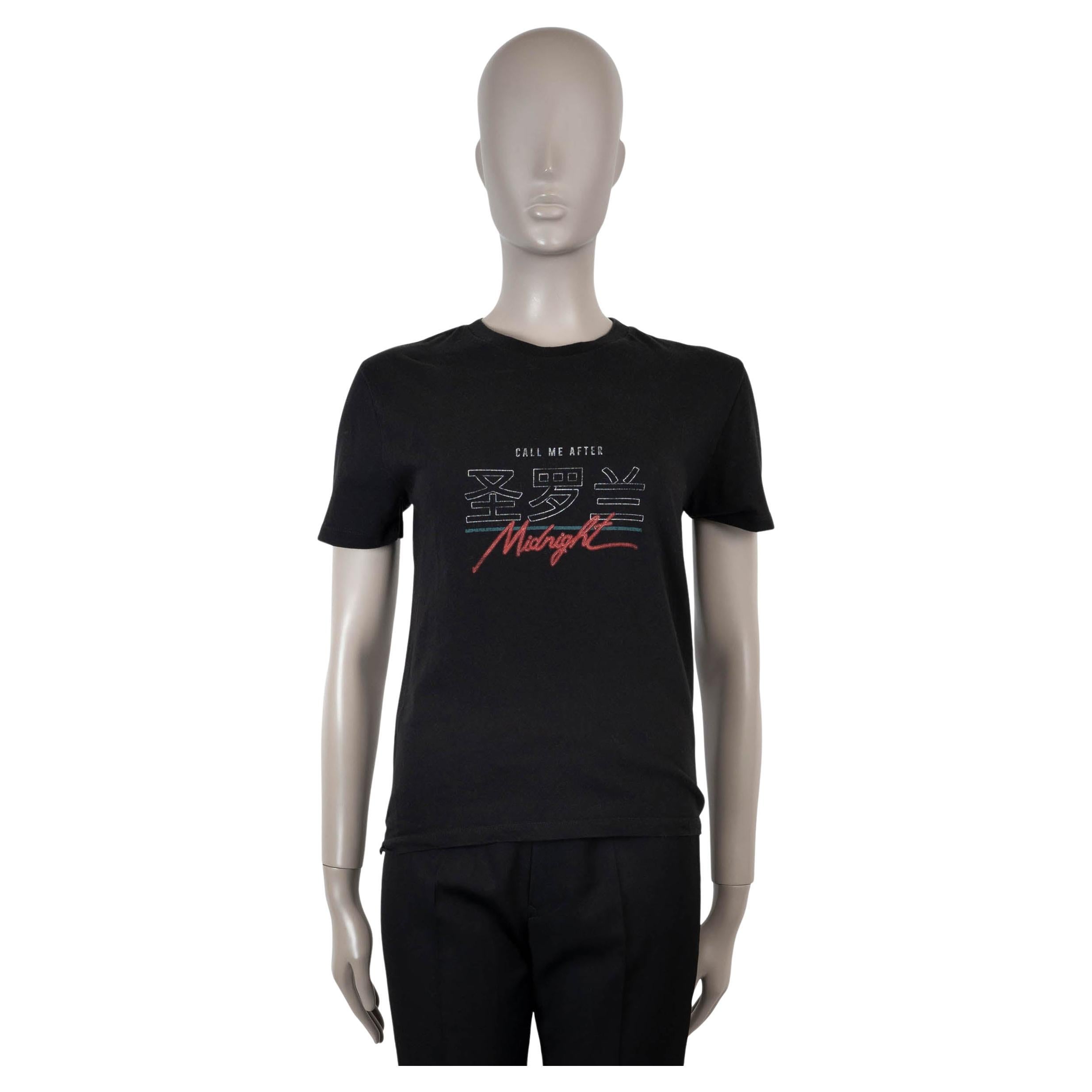 SAINT LAURENT noir coton 2019 CALL ME AFTER MIDNIGHT T-SHIRT Shirt XS en vente