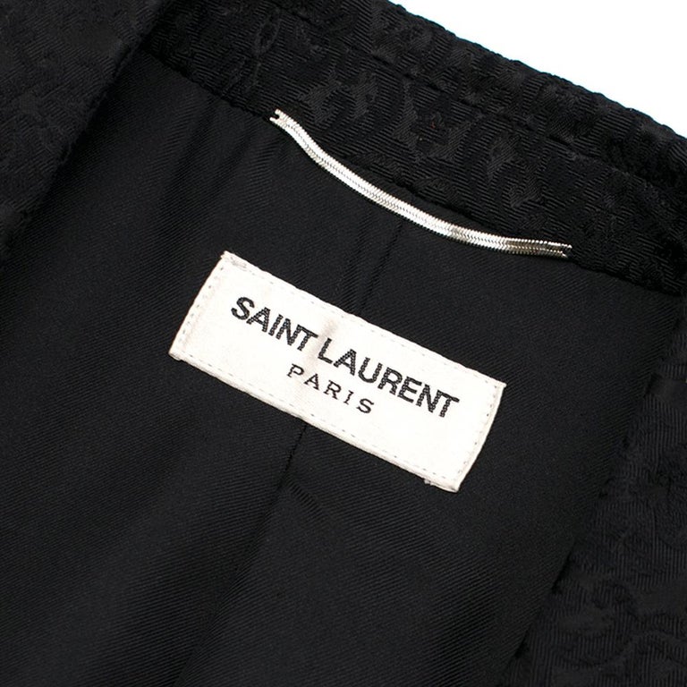 Saint Laurent Black Cotton-Blend Brocade Blazer SIZE 44 at 1stDibs