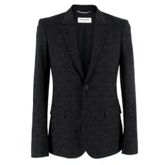 Saint Laurent Black Cotton-Blend Brocade Blazer SIZE 44