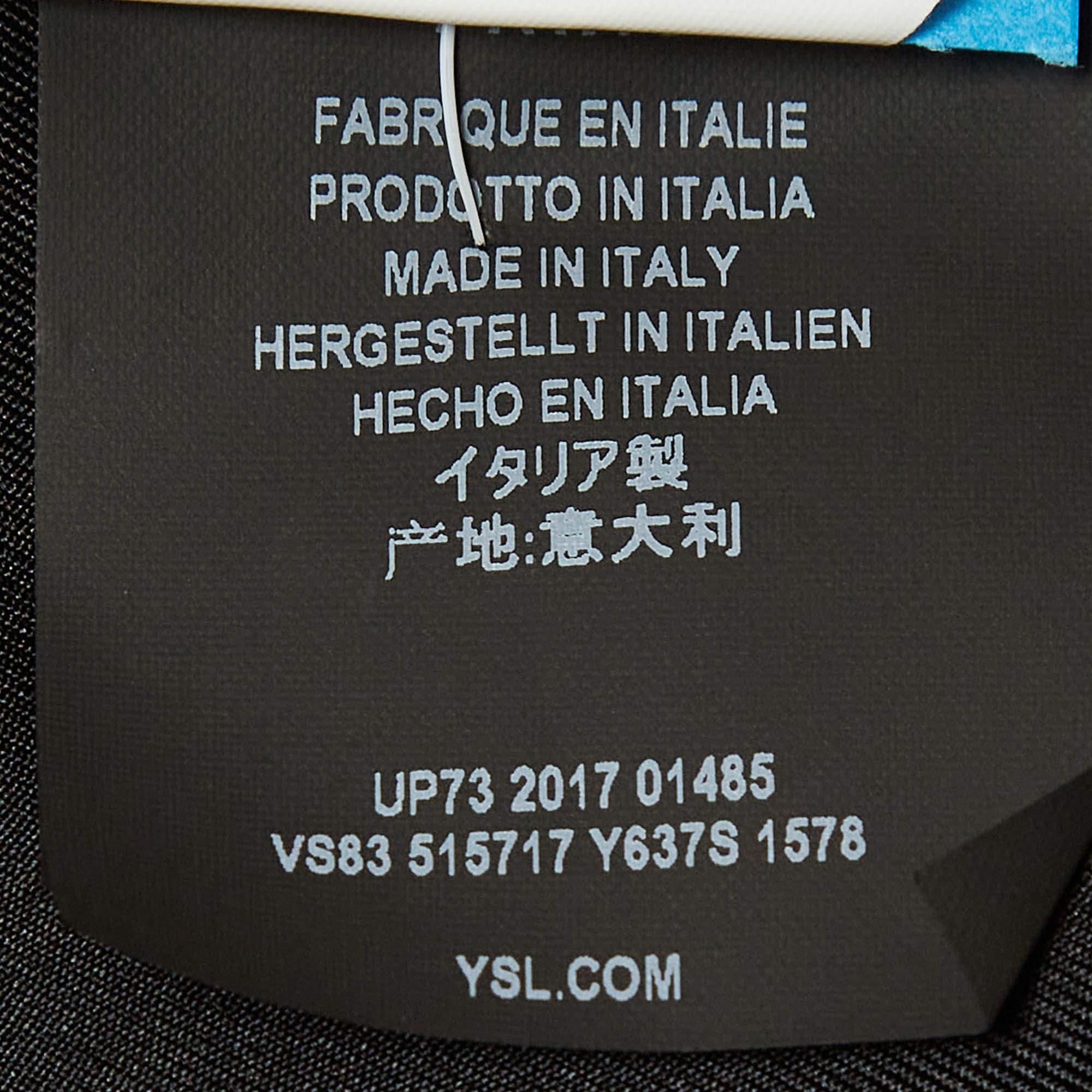 Saint Laurent Veste bombardier à rayures arc-en-ciel en coton mélangé noir M en vente 2