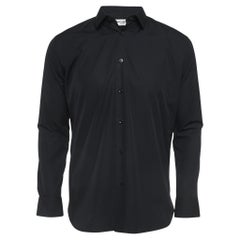 Saint Laurent Schwarzes Hemd aus Baumwolle mit Knopfleiste vorne M