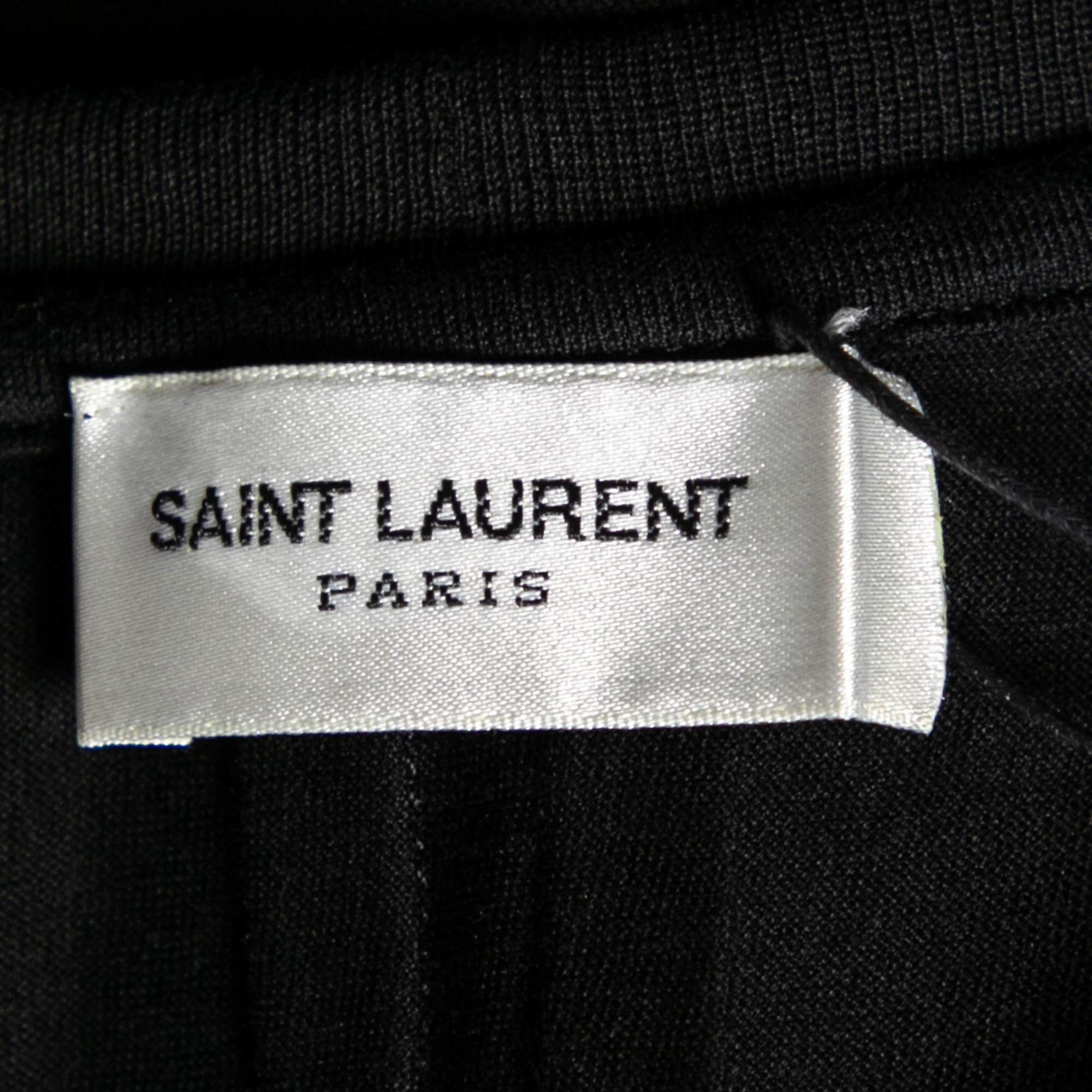 Saint Laurent Black Cotton Front Pocket Crew Neck Short Sleeve Top M Neuf - En vente à Dubai, Al Qouz 2
