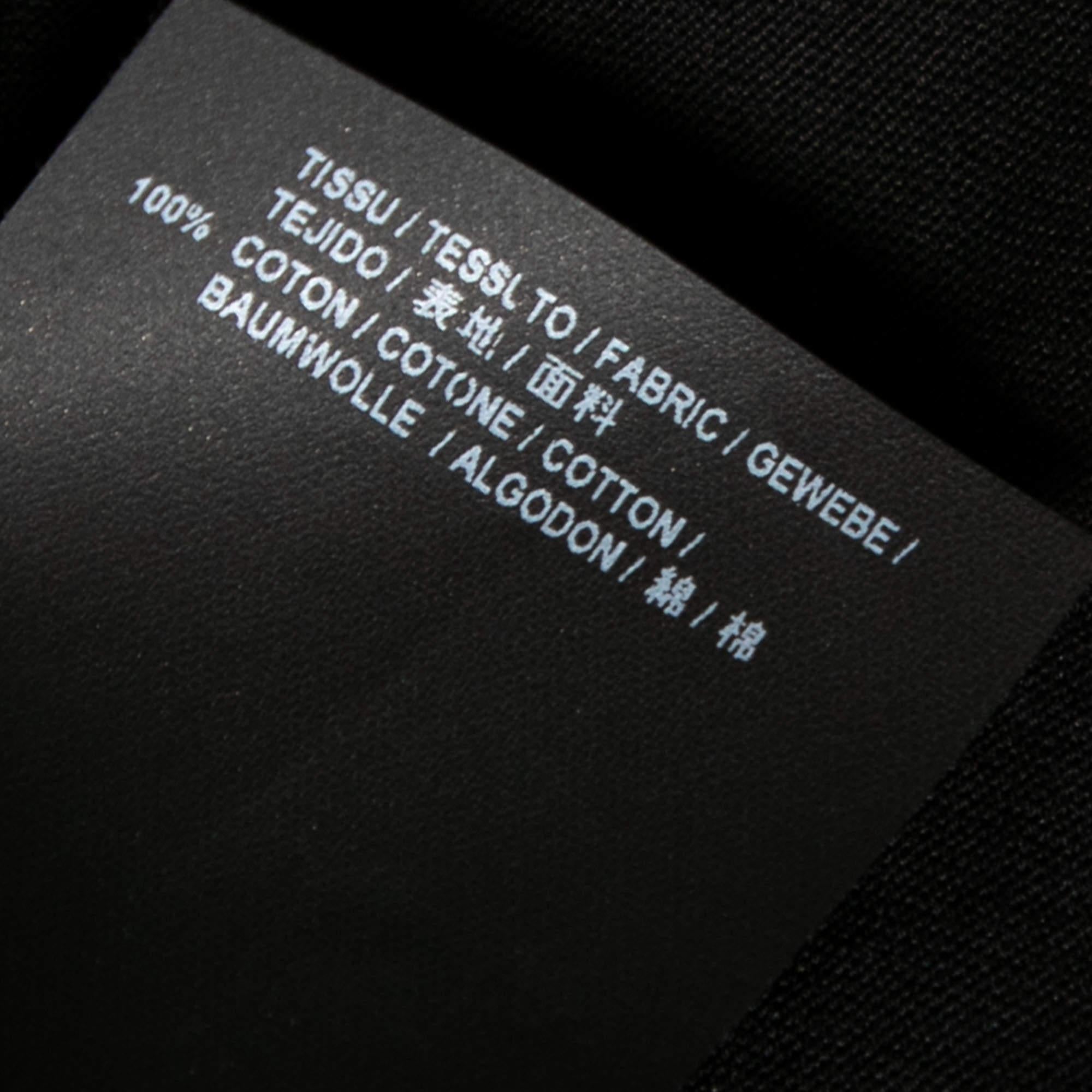 Saint Laurent Black Cotton Front Pocket Crew Neck Short Sleeve Top M en vente 1
