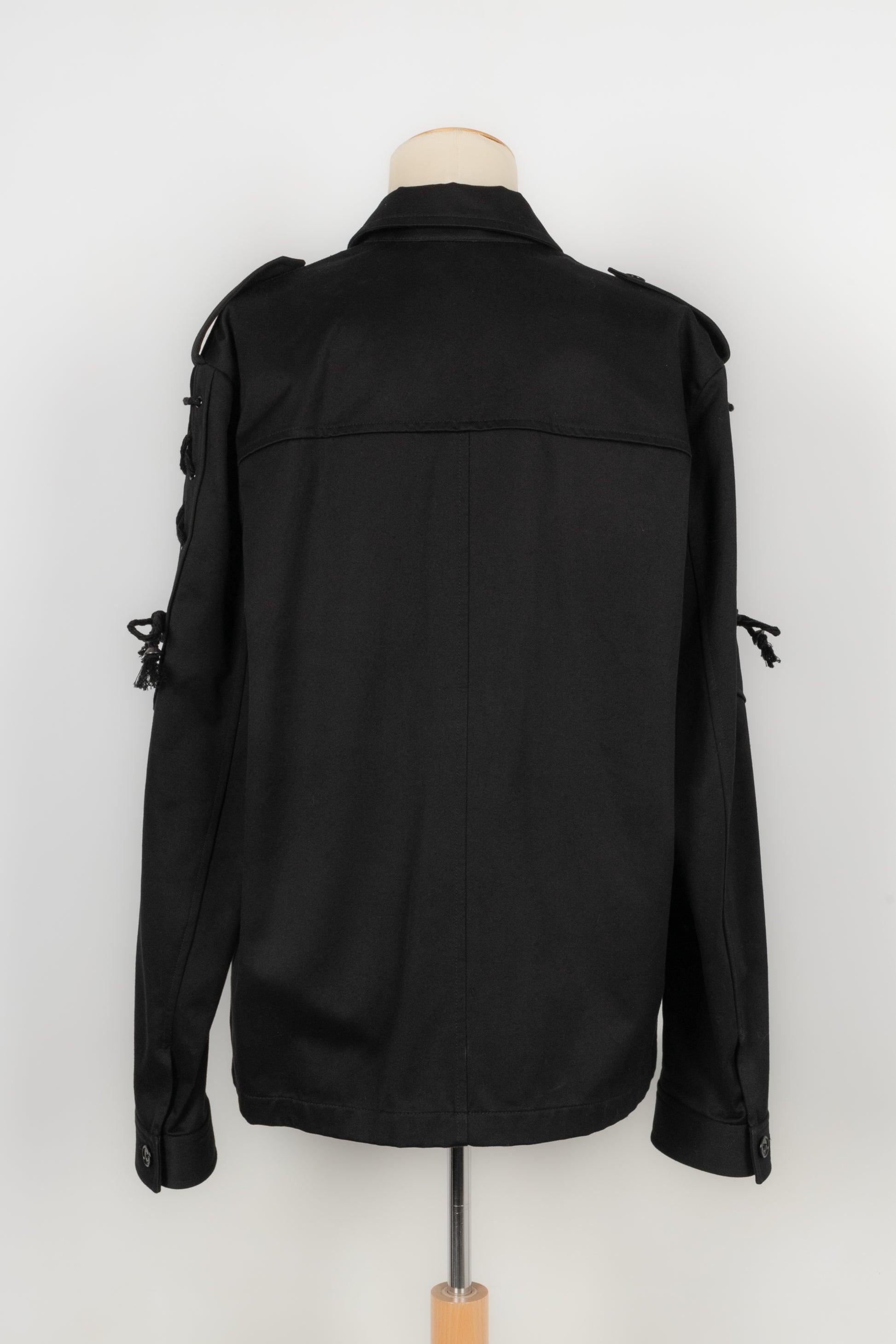 Women's Saint Laurent Black Cotton Mid-Length Jacket Spring 40FR, 2019