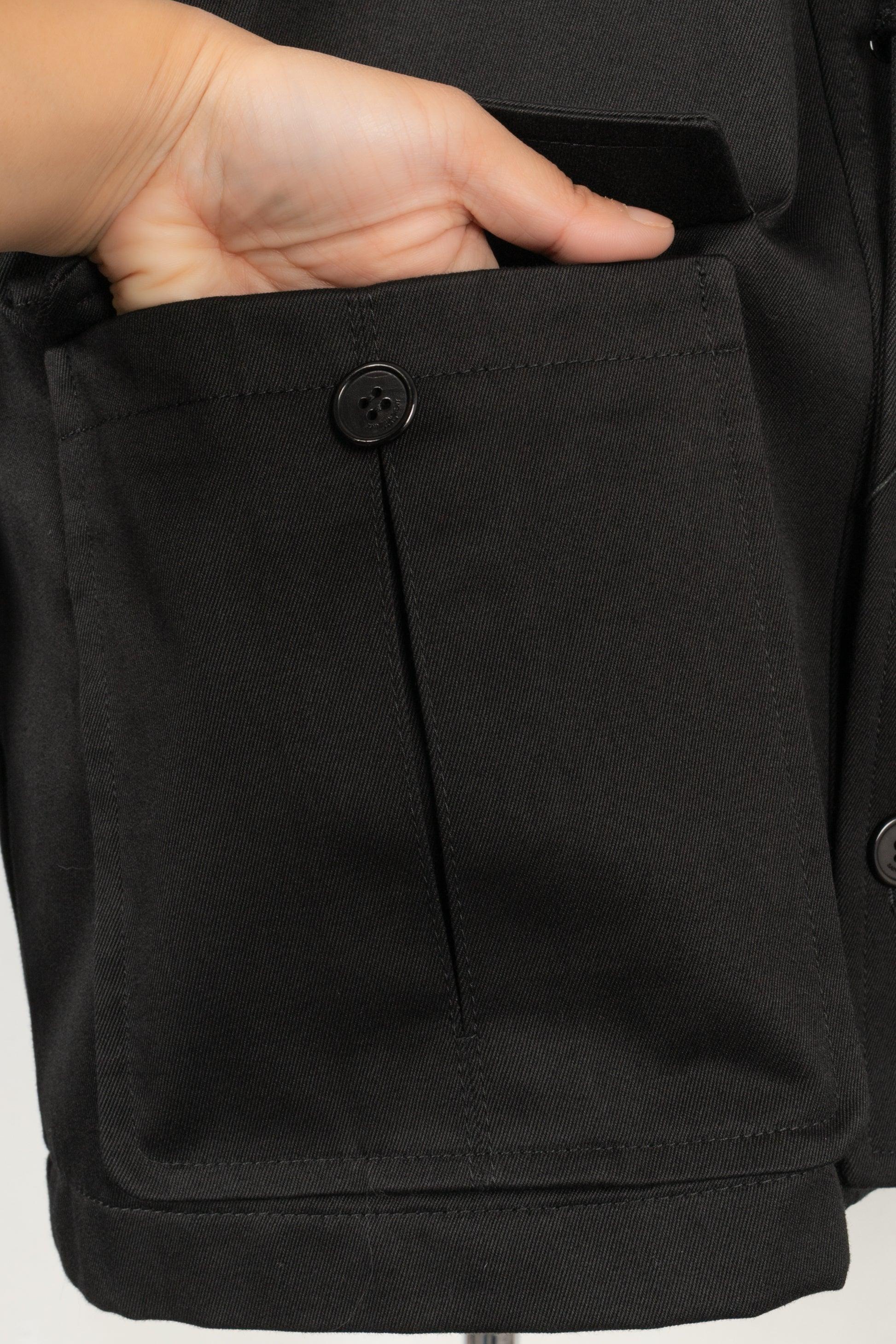 Saint Laurent Black Cotton Mid-Length Jacket Spring 40FR, 2019 3