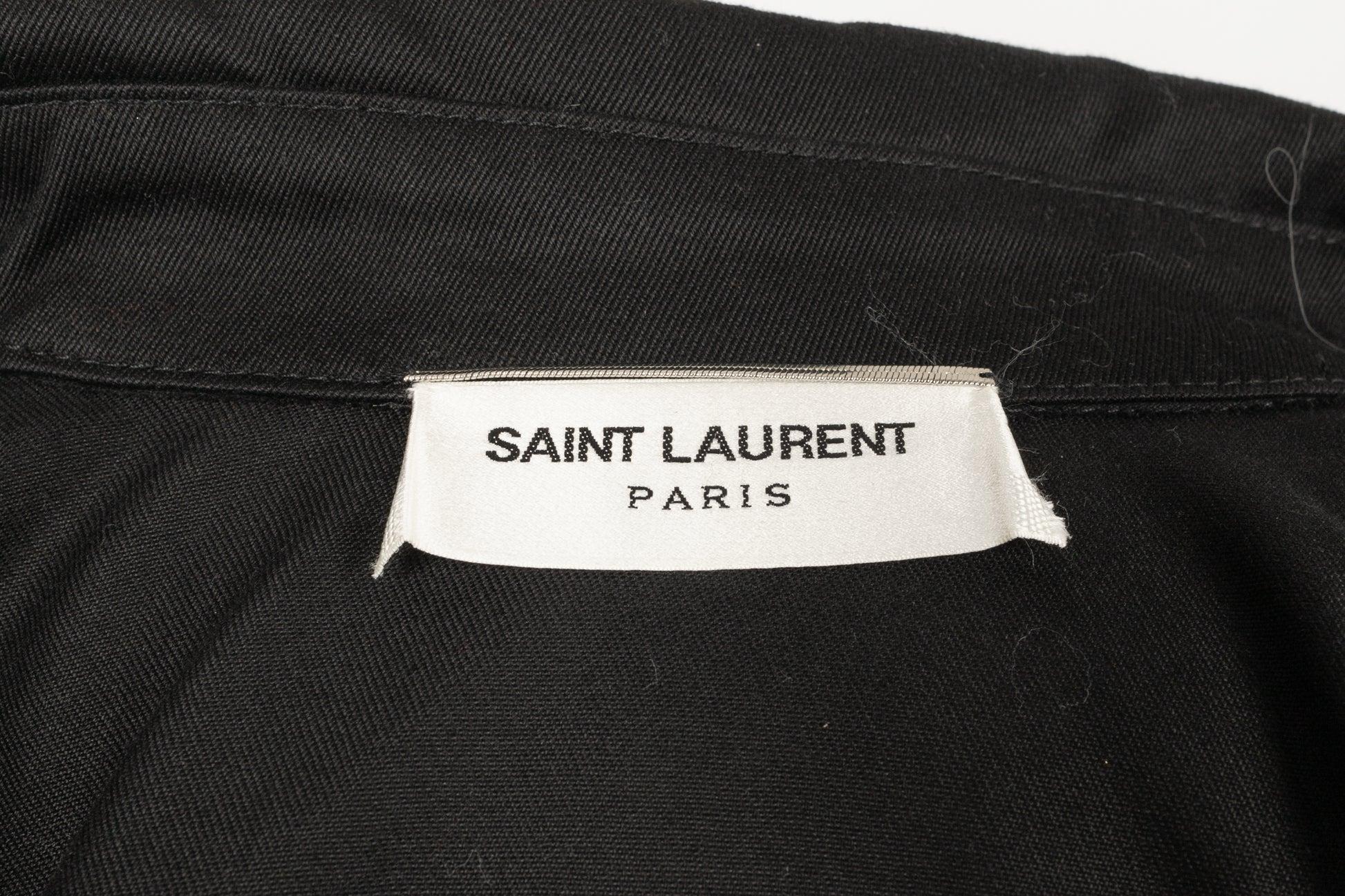 Saint Laurent Black Cotton Mid-Length Jacket Spring 40FR, 2019 6