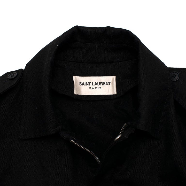 Saint Laurent Black Cotton Military Jacket For Sale at 1stDibs