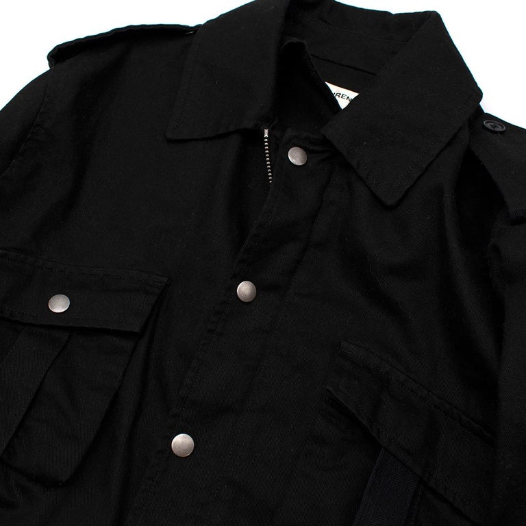 Saint Laurent Black Cotton Military Jacket For Sale at 1stDibs