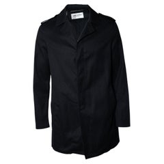 Saint Laurent, black cotton mix trench coat 2019