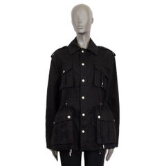 SAINT LAURENT black cotton OVERSIZED CARGO Coat Jacket 40 M