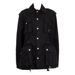 SAINT LAURENT black cotton OVERSIZED CARGO Coat Jacket 40 S