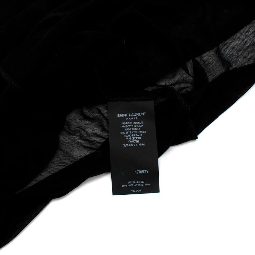 Women's Saint Laurent Black Cotton Sheer Tank Top - US 8 For Sale