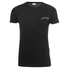 Saint Laurent Black Cotton Yeah Baby Embroidered T-Shirt XS
