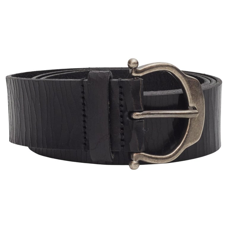 Saint Laurent Black Cracked Leather Belt (90/36) at 1stDibs  display picture 3