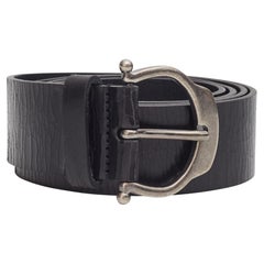 Saint Laurent Black Cracked Leather Belt (95/38)