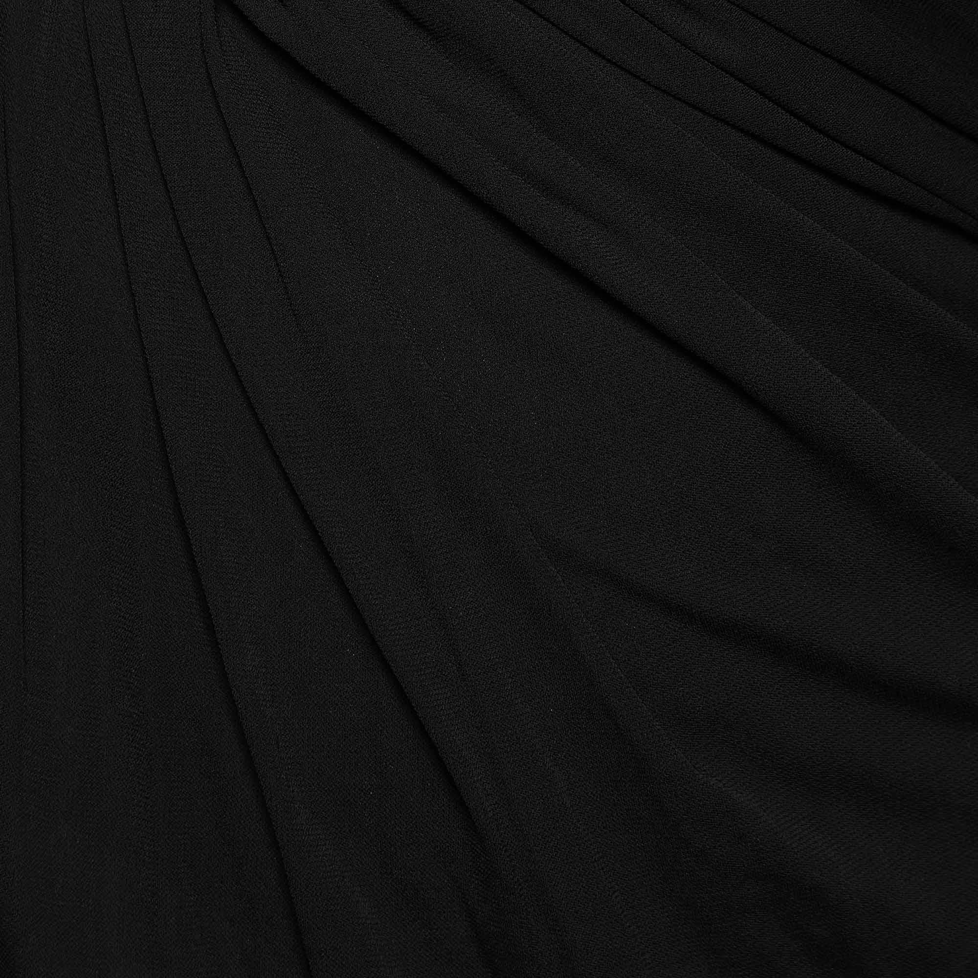 Saint Laurent Black Crepe & Jersey Draped Gown S In Fair Condition For Sale In Dubai, Al Qouz 2