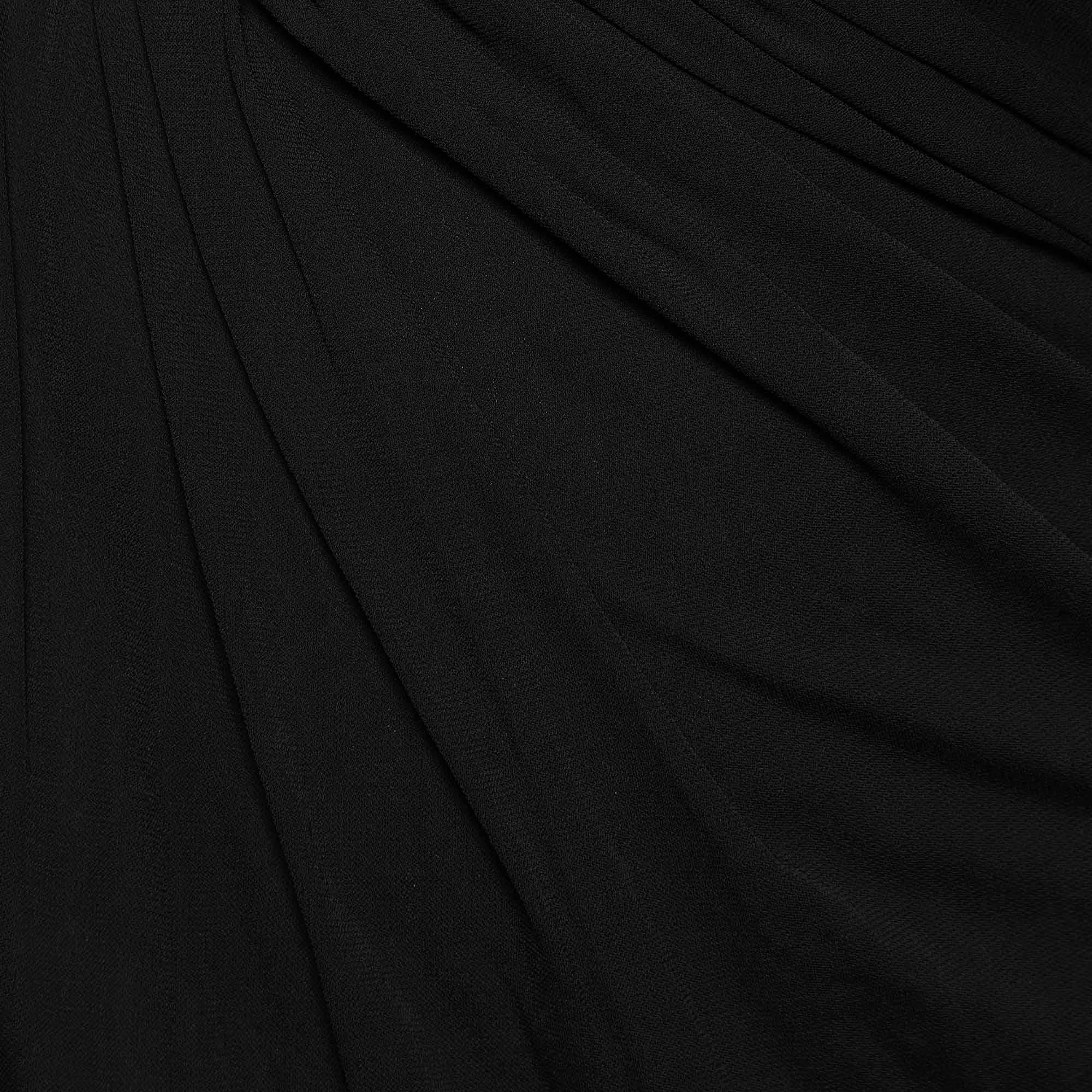 Saint Laurent Vestido drapeado de crepé y jersey negro S Negro en venta