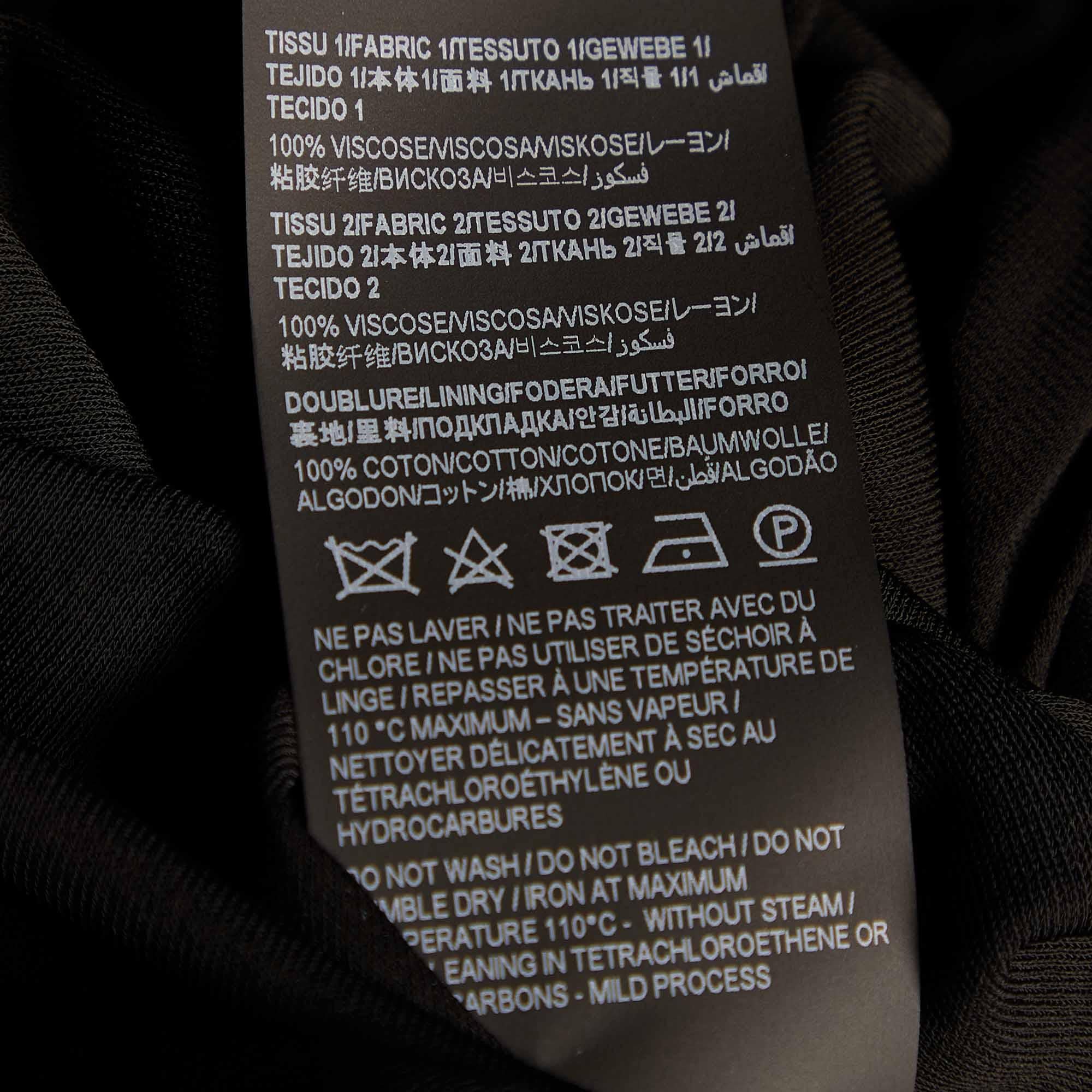 Saint Laurent Black Crepe & Jersey Draped Gown S For Sale 2