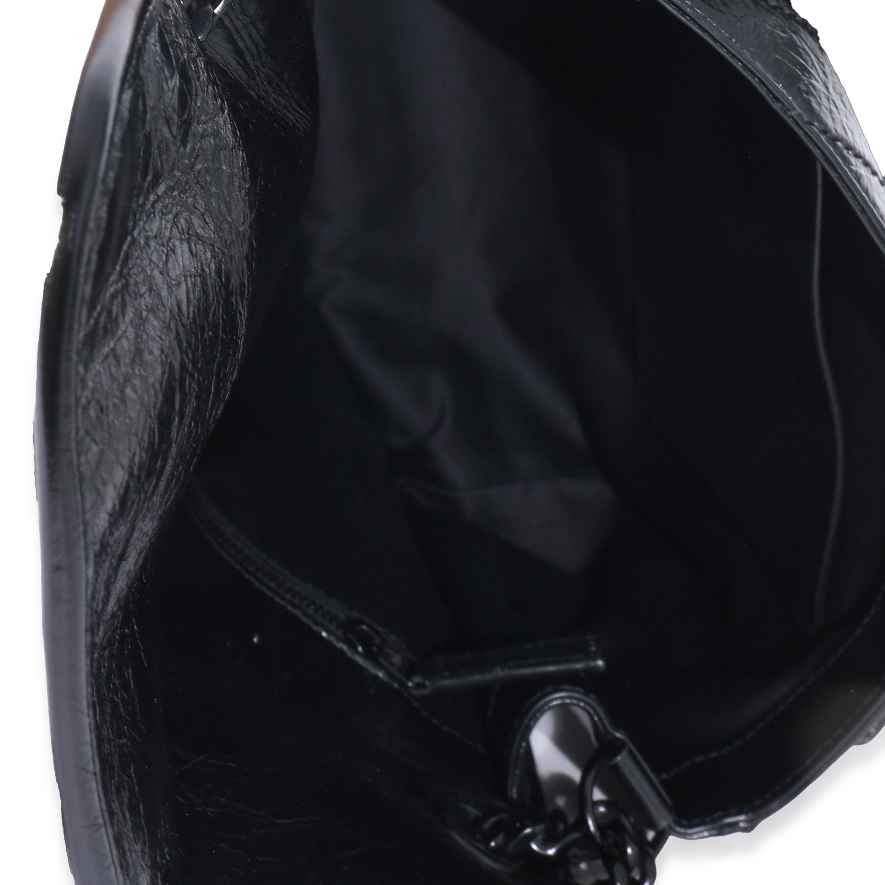 Saint Laurent Black Crinkled Calfskin Medium Niki Bag 2