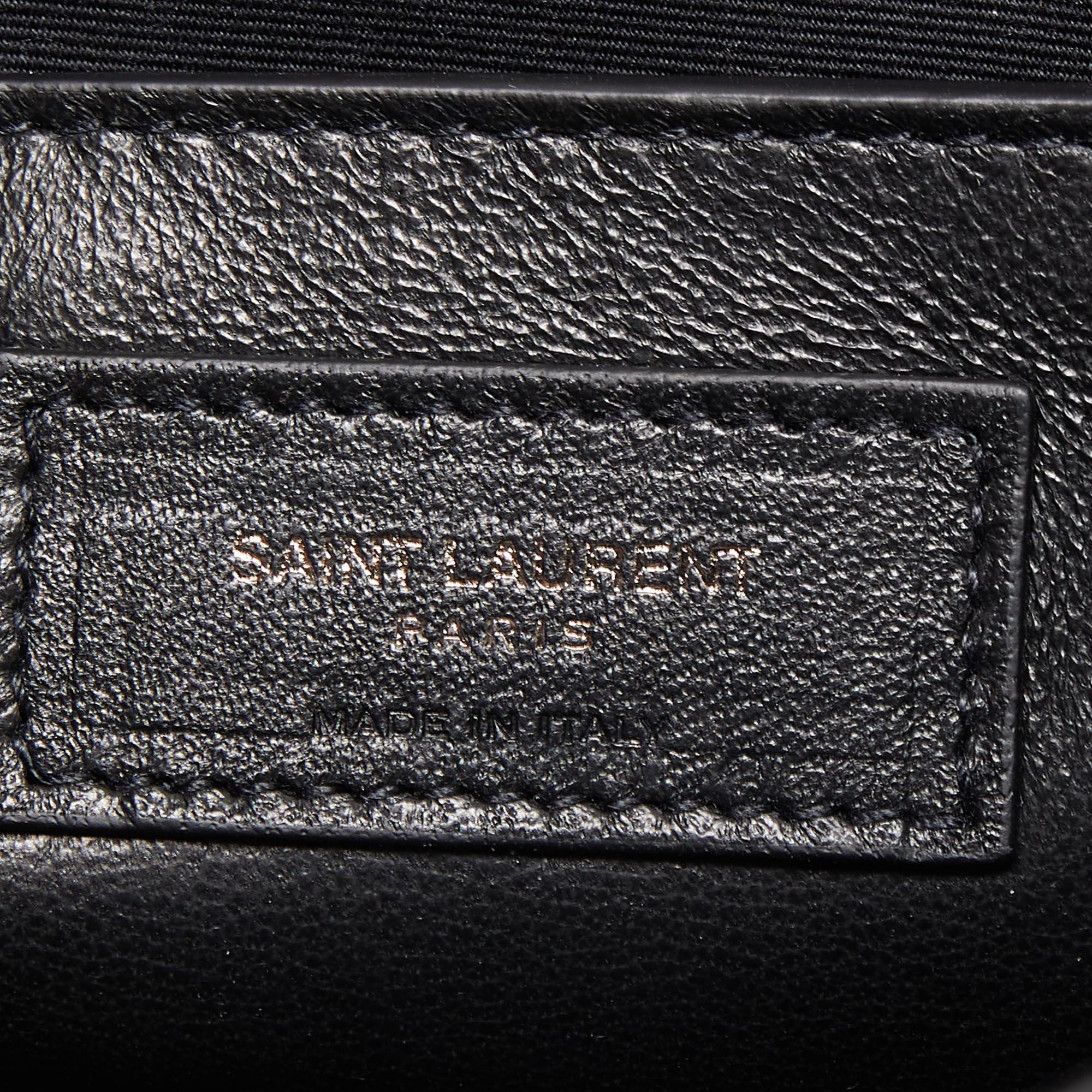 Saint Laurent Black Crinkled Leather Baby Niki Chain Shoulder Bag 5