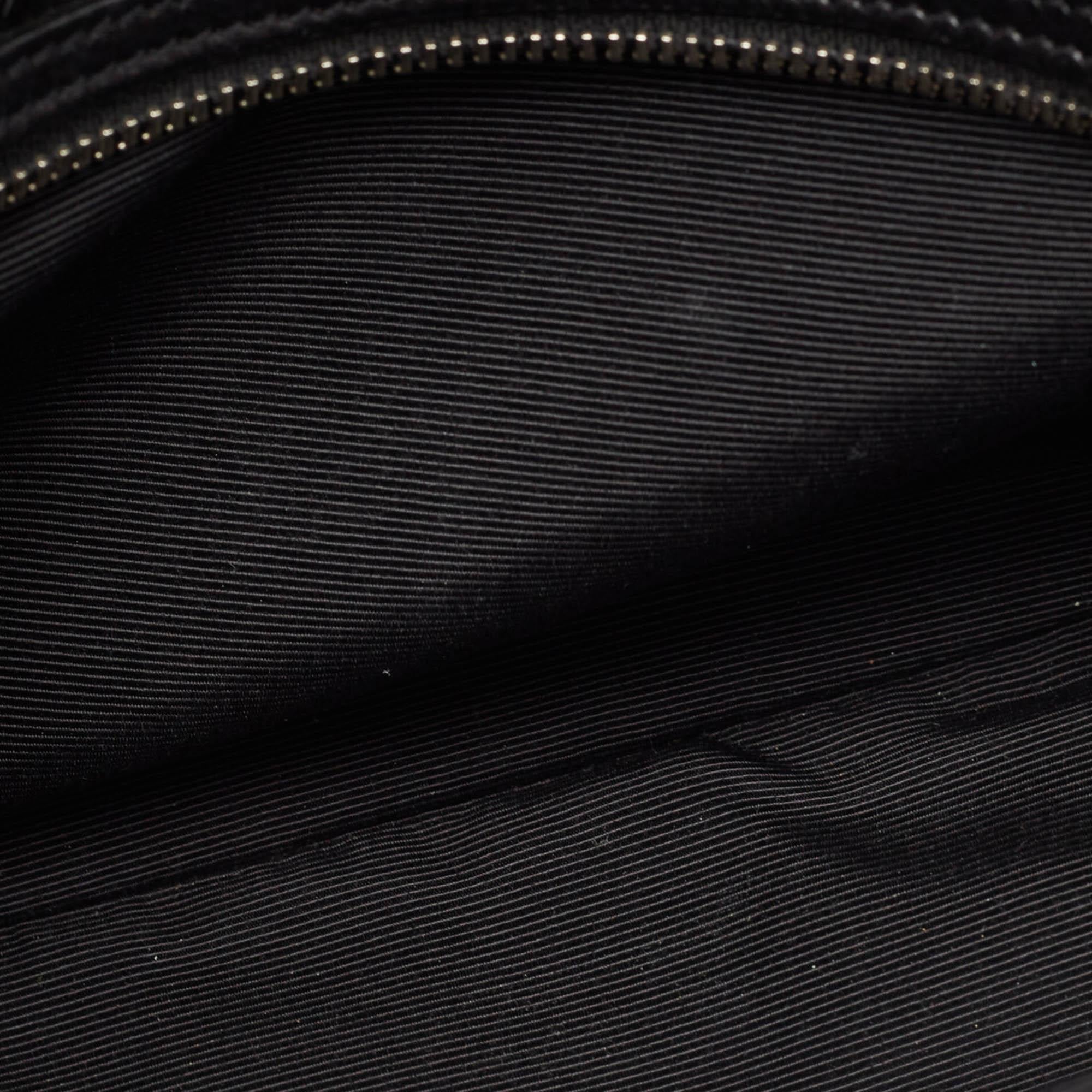  Saint Laurent Black Croc Embossed Leather City Backpack 8