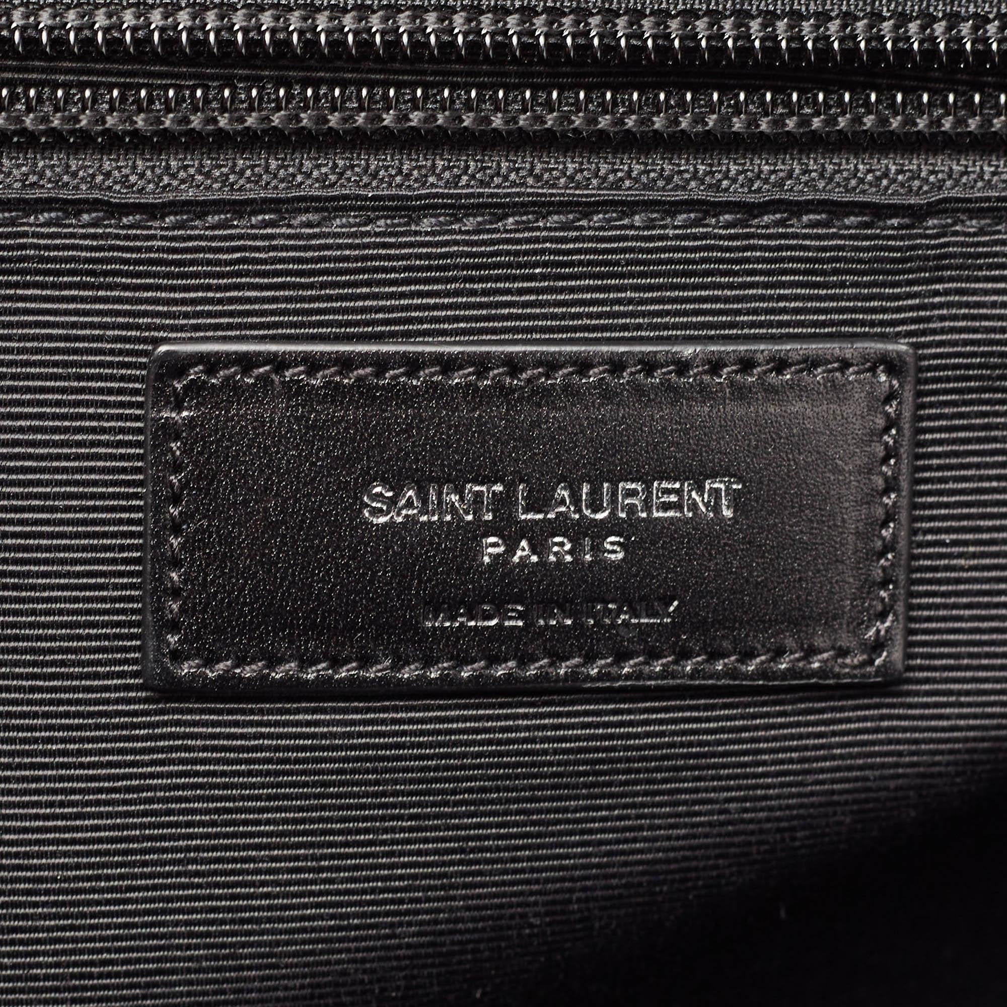  Saint Laurent Black Croc Embossed Leather City Backpack In Excellent Condition For Sale In Dubai, Al Qouz 2