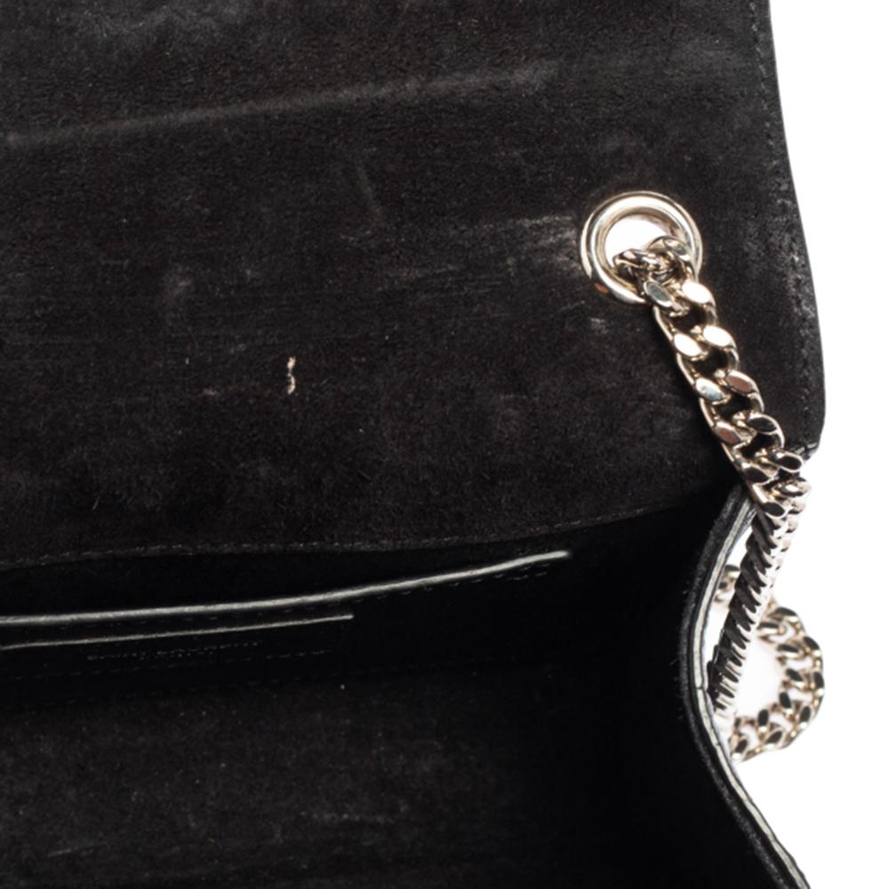 Saint Laurent Black Croc Embossed Leather Kate Shoulder Bag 7