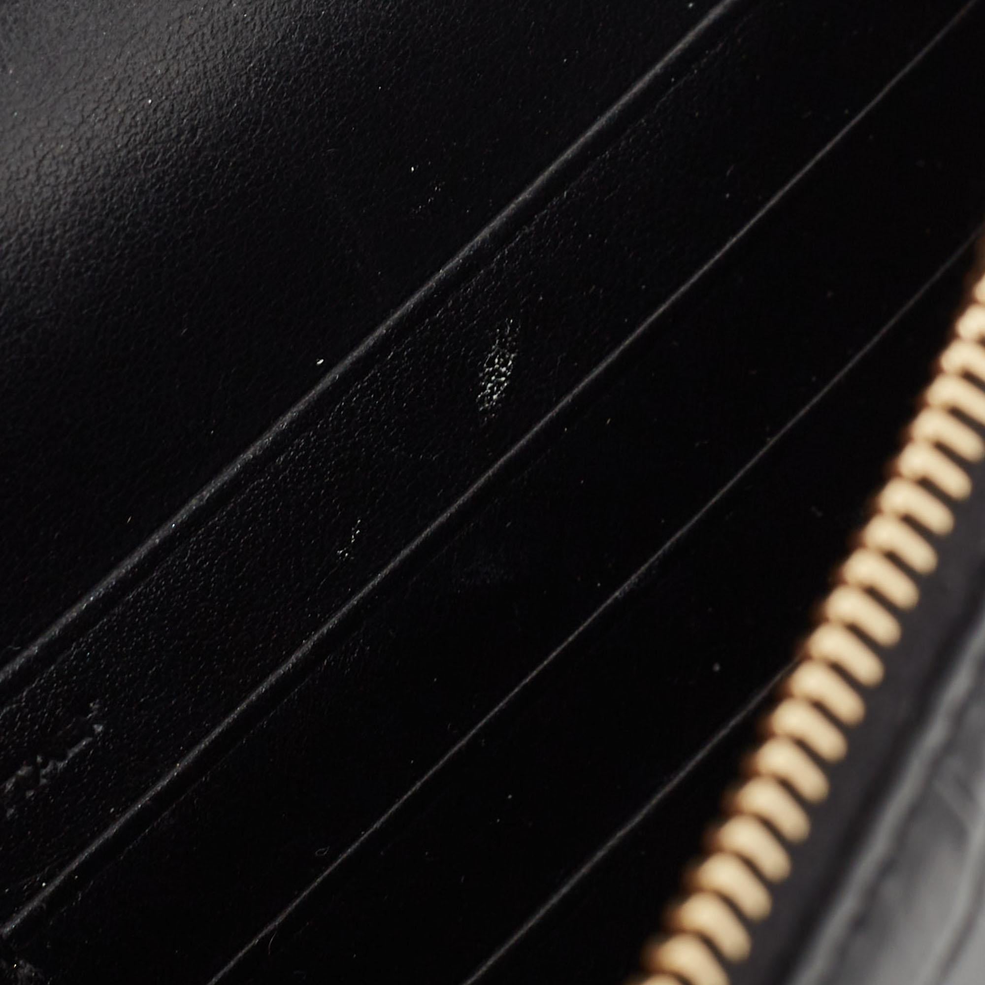 Saint Laurent Black Croc Embossed Leather Kate Tassel Chain Wallet 1