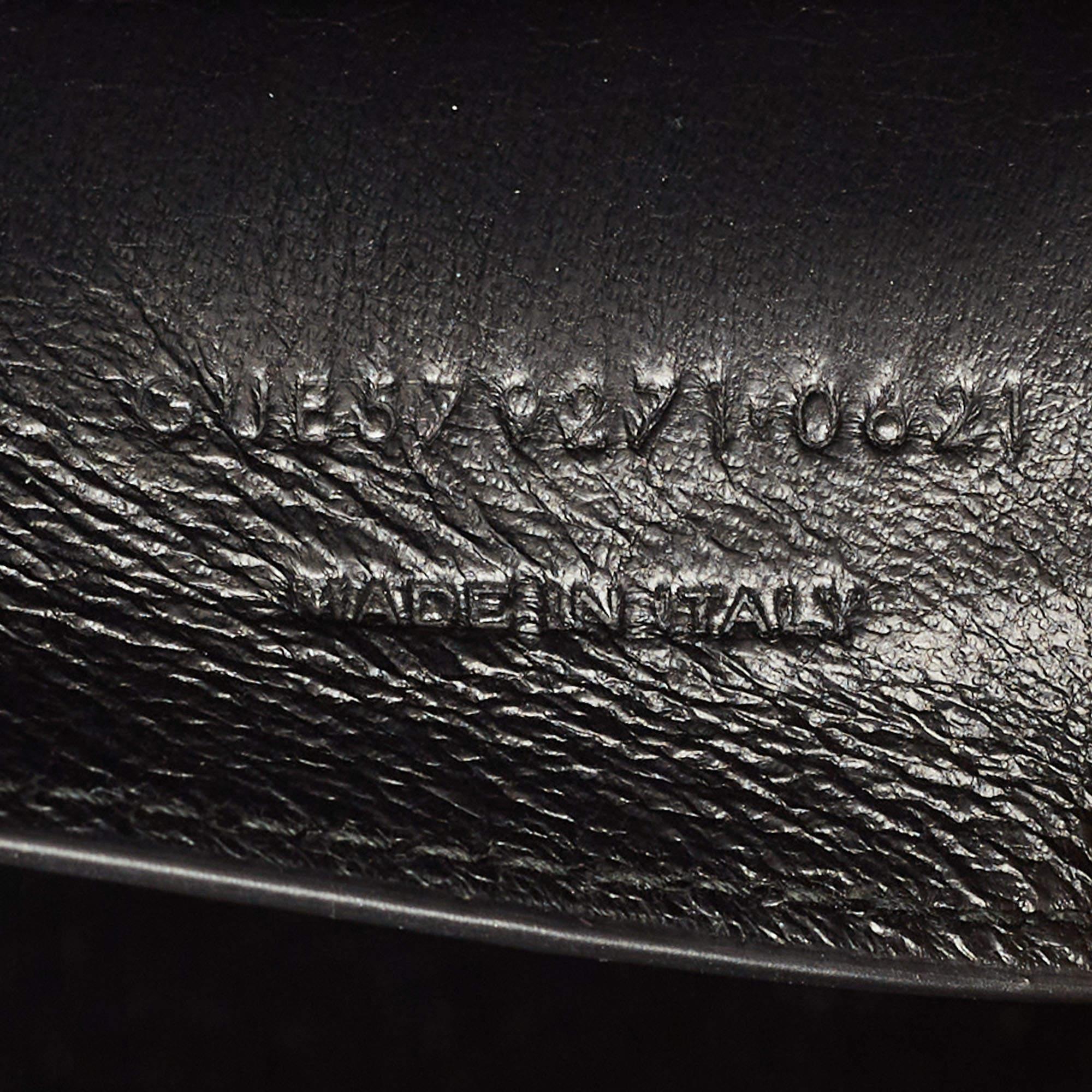 Saint Laurent Black Croc Embossed Leather Manhattan Shoulder Bag 2