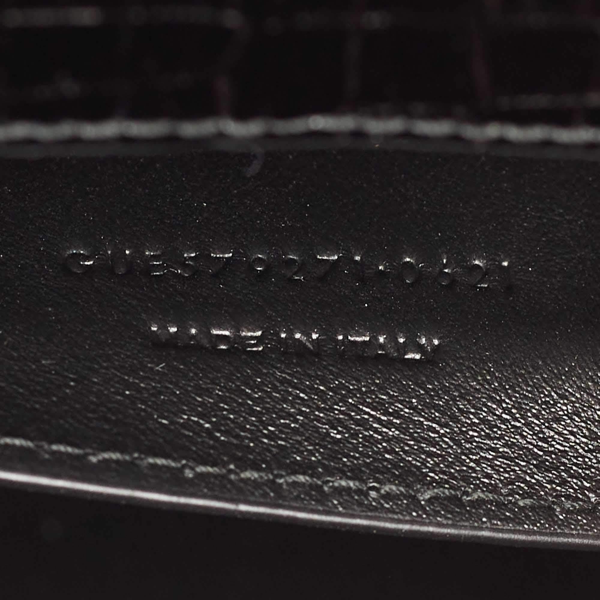Saint Laurent Black Croc Embossed Leather Manhattan Shoulder Bag 5