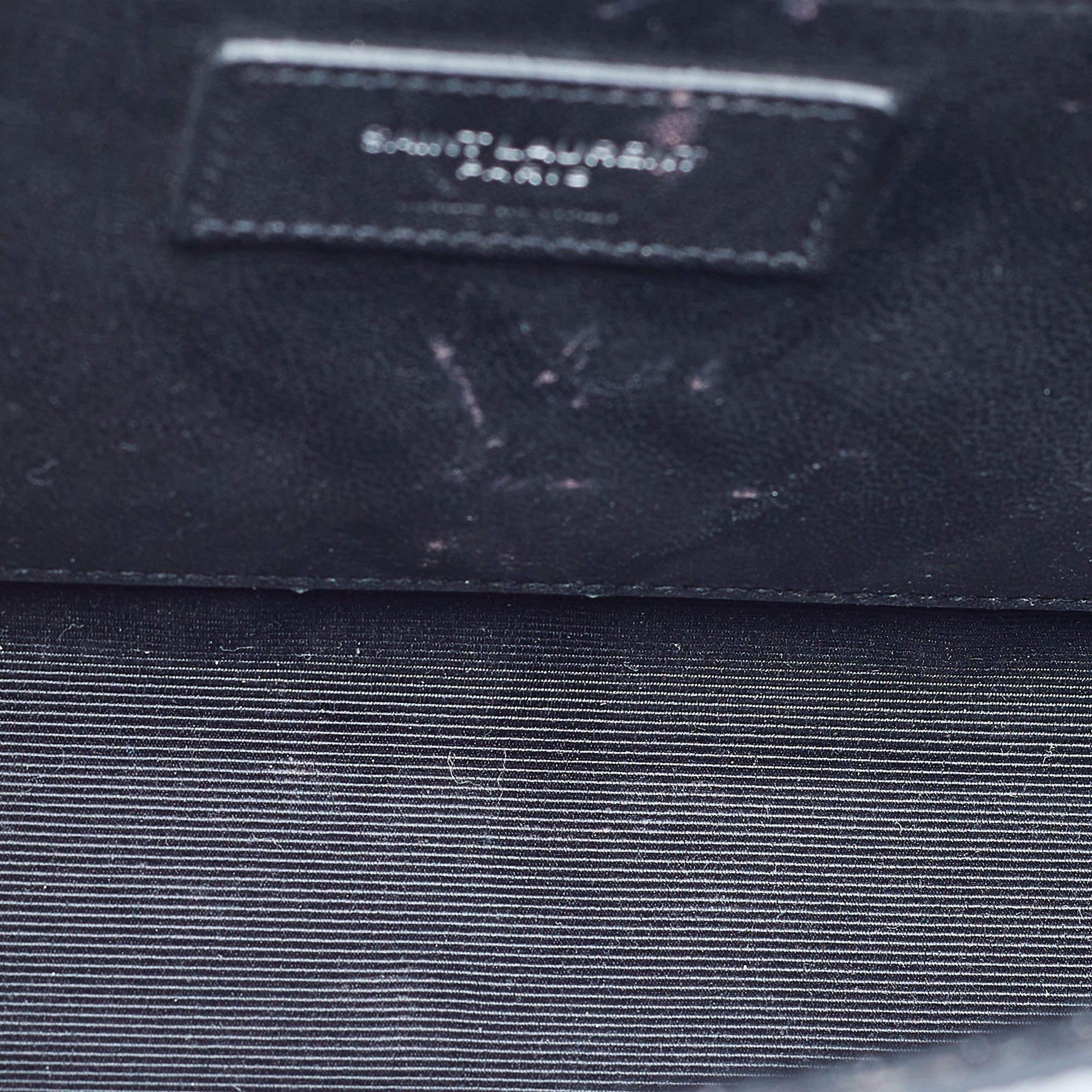 Saint Laurent Black Croc Embossed Leather Medium Kate Tassel Shoulder Bag 10