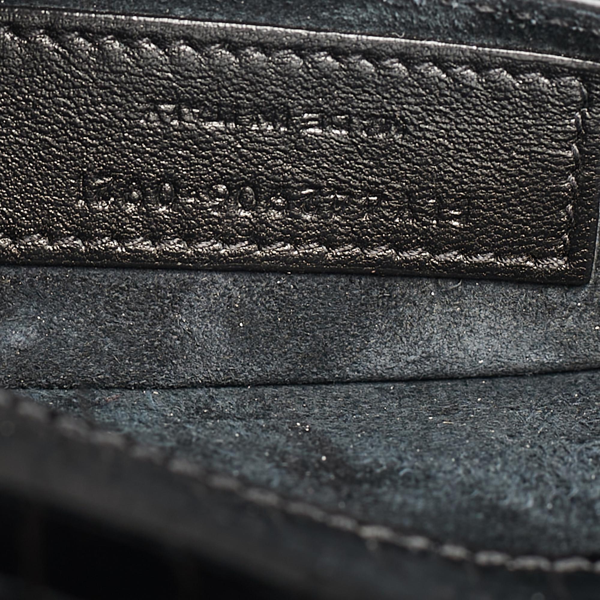Saint Laurent Black Croc Embossed Leather Medium Sunset Shoulder Bag 7