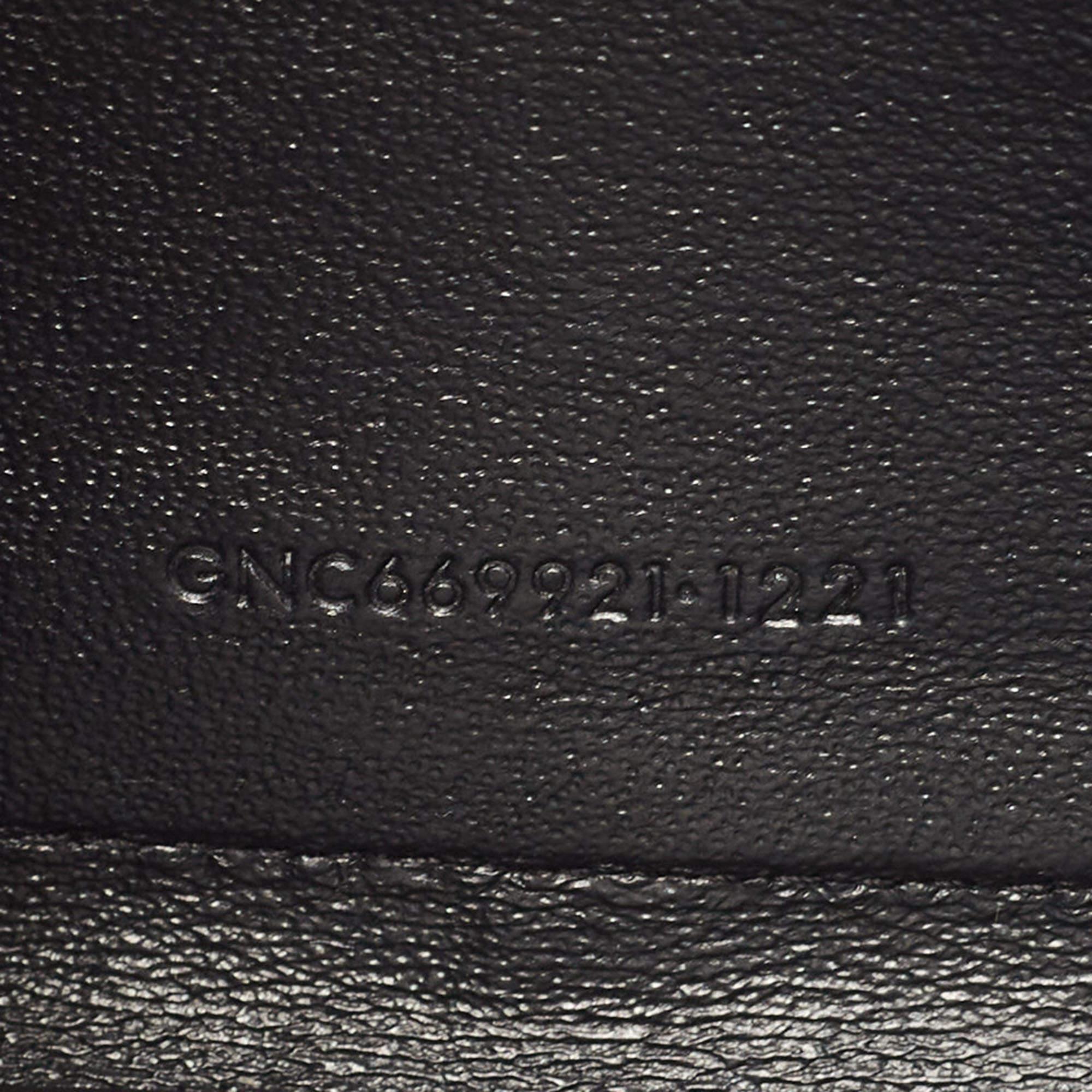 Saint Laurent Black Croc Embossed Leather Monogram Wallet On Chain 6