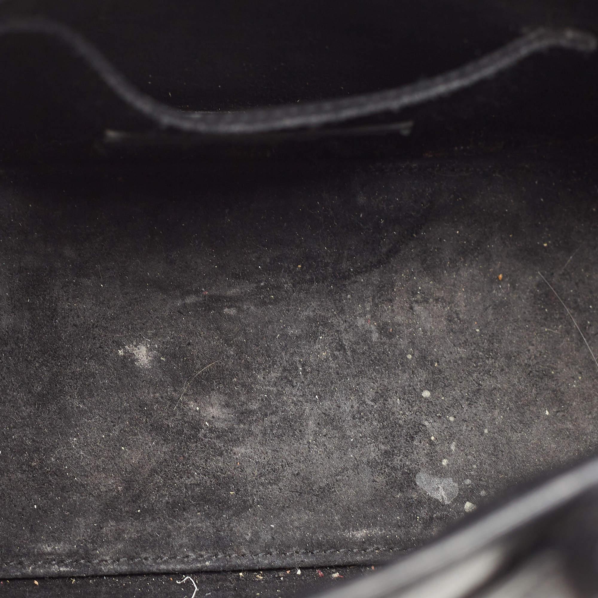 Saint Laurent Black Croc Embossed Leather Nano Classic Sac De Jour Tote 2