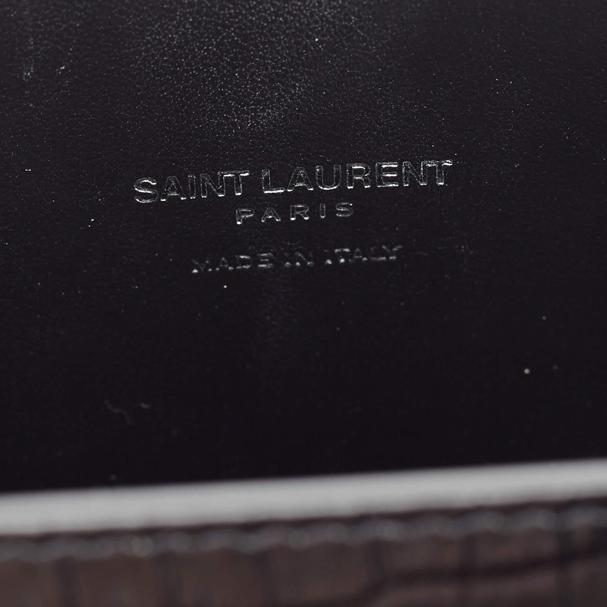 Saint Laurent Black Croc Embossed Leather Nano Classic Sac De Jour Tote 2