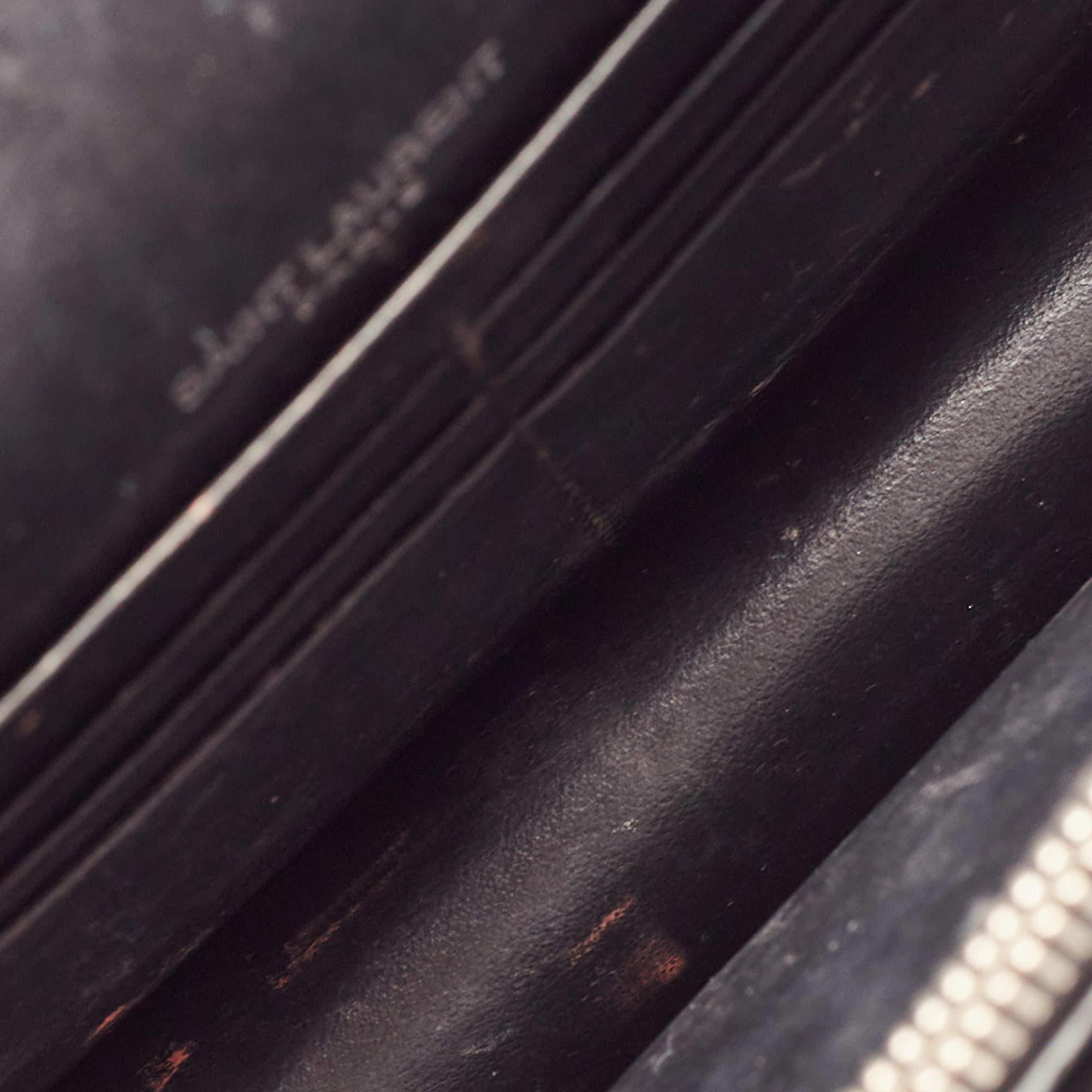 Saint Laurent Black Croc Embossed Leather Sunset Chain Wallet Bag For Sale 6